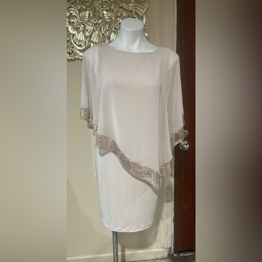 R & M Richards Cream Dress with Gold Accents - Picture 2 of 2